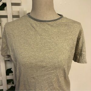 Classic Jockey 70s Style Striped Tee Grey and Cream Sz XL